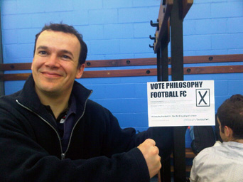 Owen with 'Vote PFFC' flyer