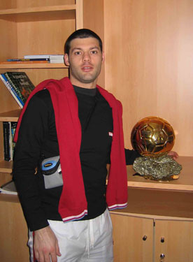 Marco with the golden ball trophy